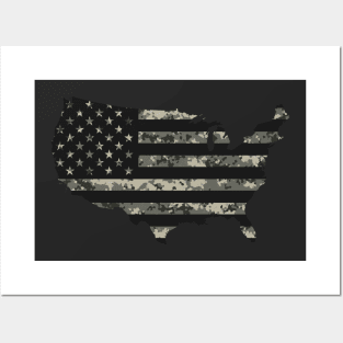 USA Flag - Urban Black Posters and Art
